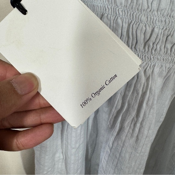 Aritzia Sunday Best Organic Cotton Puff Sleeve Babydoll Mini Dress Size Large - Picture 9 of 13